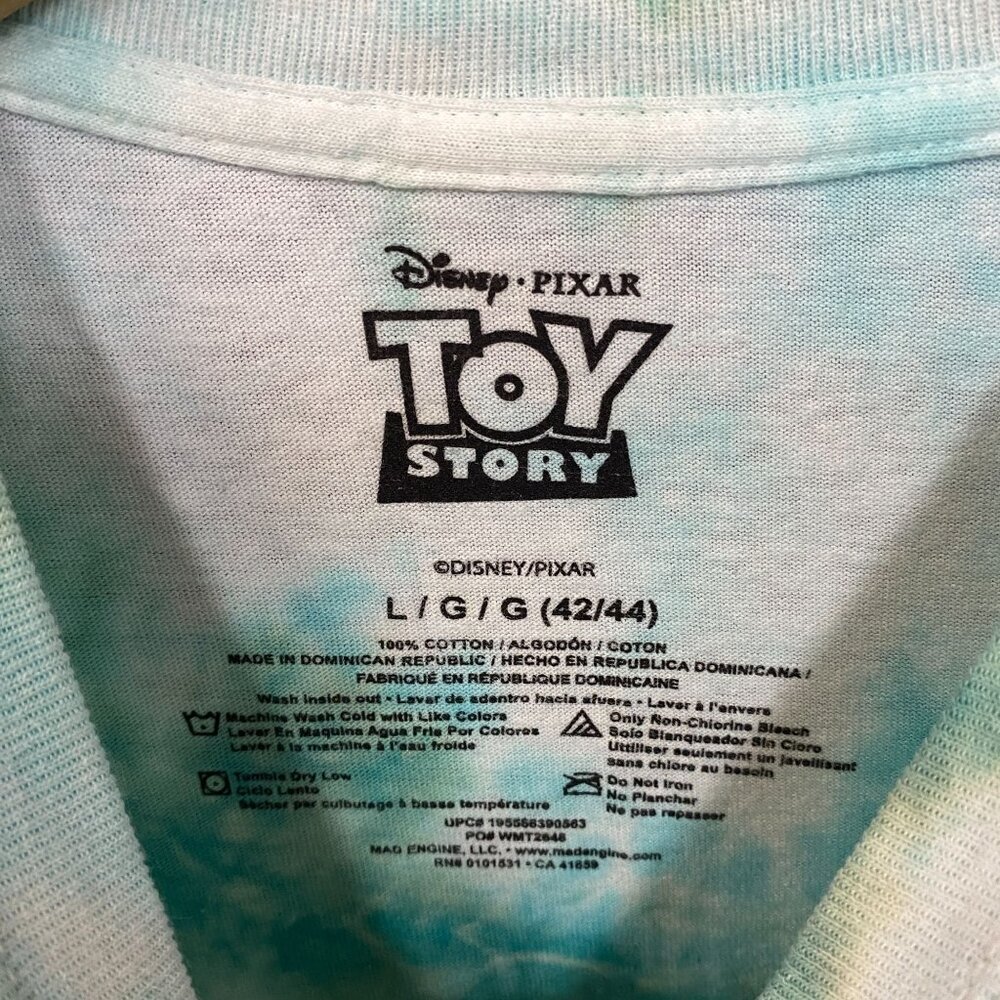 Disney X Pixar Toy Story Aliens Little Green Men Ooooh! Tie Dye T-Shirt Large - Picture 4 of 4